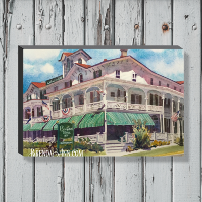 The Chalfonte Hotel Watercolor Print - 1.25" Deep Canvas Gallery Wrapped Cape May New Jersey Beach House Art Gift