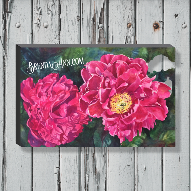 Flower Art - Pink Peony Canvas Gallery Wrapped Print