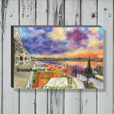 The Reeds at Shelter Haven Watercolor Print - 1.25&quot; Deep Canvas Gallery Wrapped Stone Harbor New Jersey Beach House Art Gift