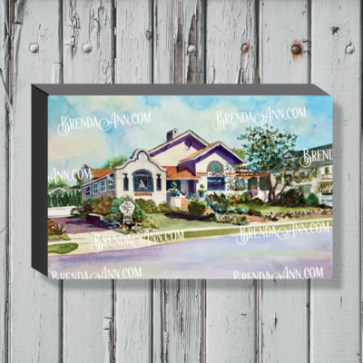 The Mission Inn Watercolor Print - 1.25" Deep Canvas Gallery Wrapped Cape May New Jersey Beach House Art Gift