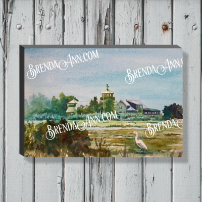 The Wetlands Institute Watercolor Print - 1.25" Deep Canvas Gallery Wrapped Stone Harbor New Jersey Beach House Art Gift