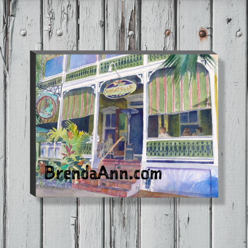 Key West Art - Bagatelle Restaurant  Canvas Gallery Wrapped Print