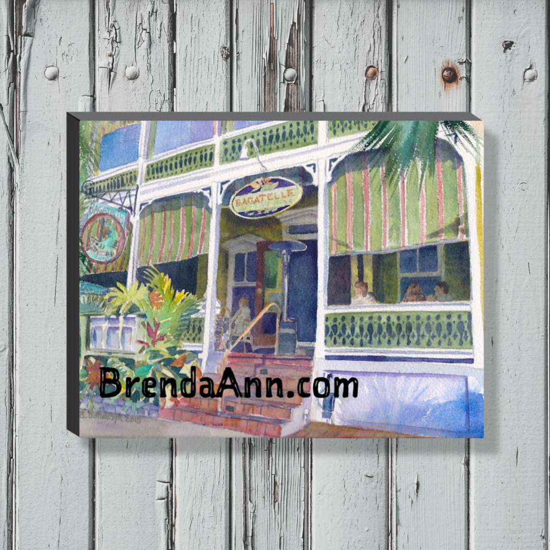 Key West Art - Bagatelle Restaurant Canvas Gallery Wrapped Print