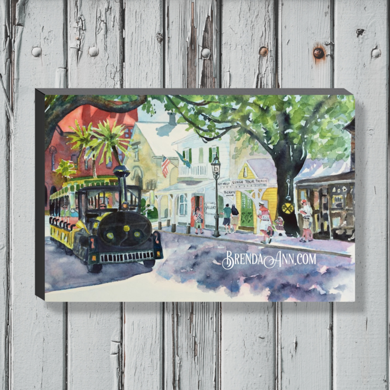 Key West Art - Conch Train Canvas Gallery Wrapped Print