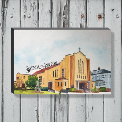 Stone Harbor Art - St. Paul&#39;s Church Canvas Gallery Wrapped Print