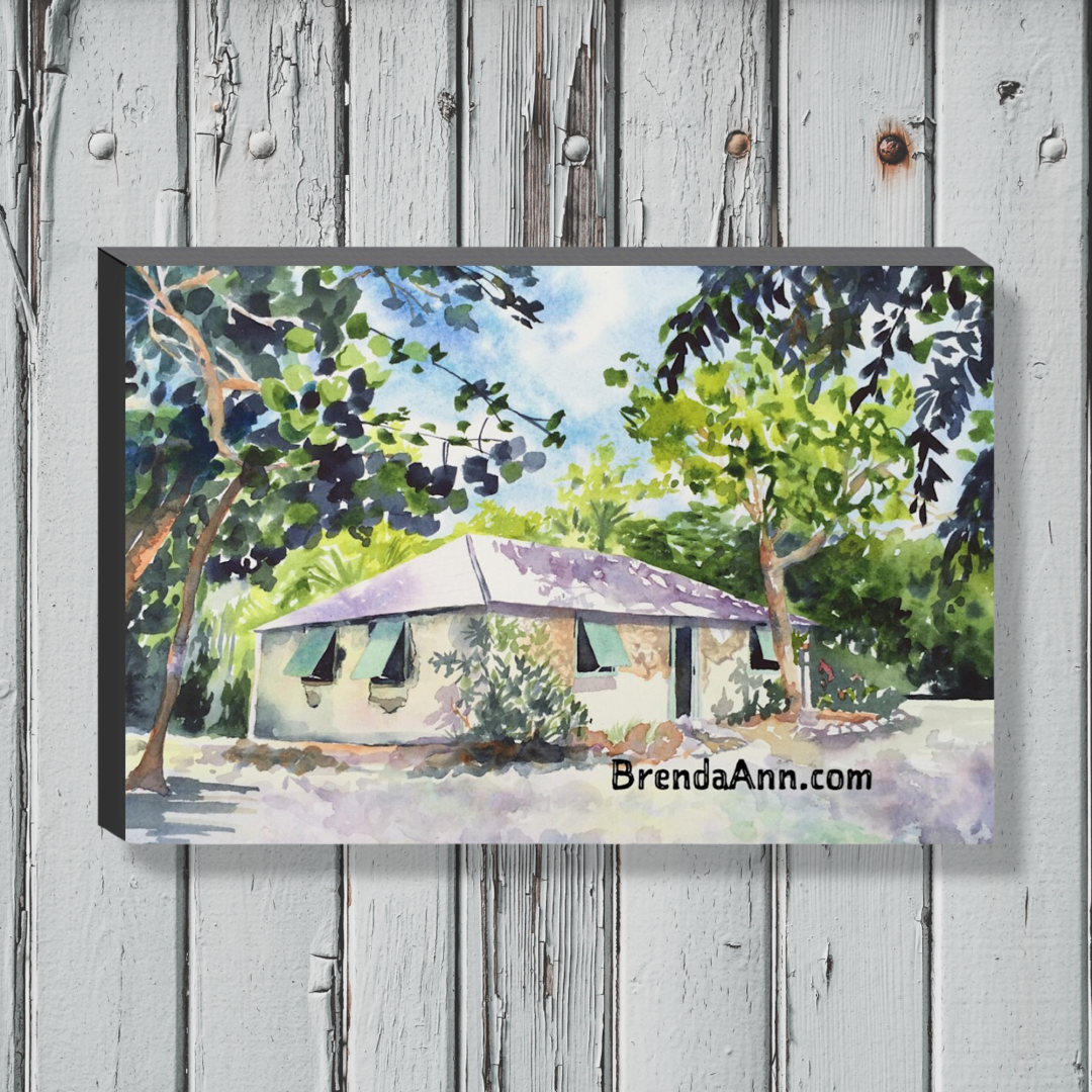 Key West Art - Crane Point Historic Adderly House Canvas Gallery Wrapped Print 