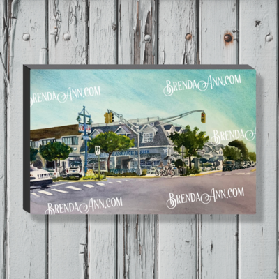 Uncle Bill's Pancake House Watercolor Print - 1.25" Deep Canvas Gallery Wrapped Avalon New Jersey Beach House Art Gift