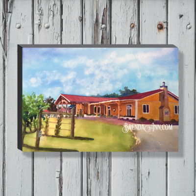 Willow Creek Winery Watercolor Print - 1.25" Deep Canvas Gallery Wrapped Cape May New Jersey Beach House Art Wedding Gift