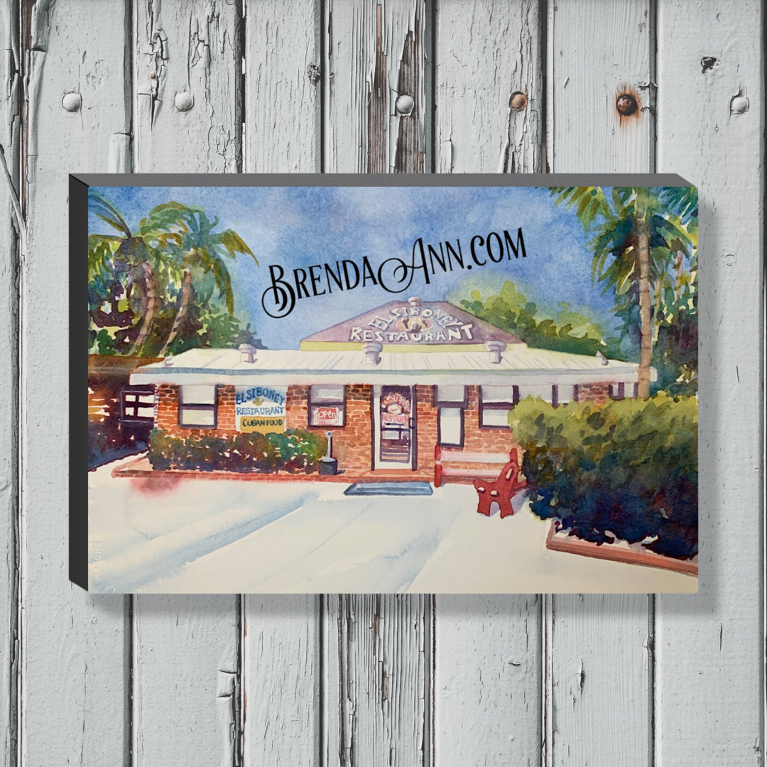 Key West Art - El Siboney Cuban Restaurant Canvas Gallery Wrapped Print 