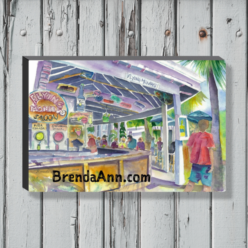 Key West Art - Flying Monkeys Saloon Canvas Gallery Wrapped Print