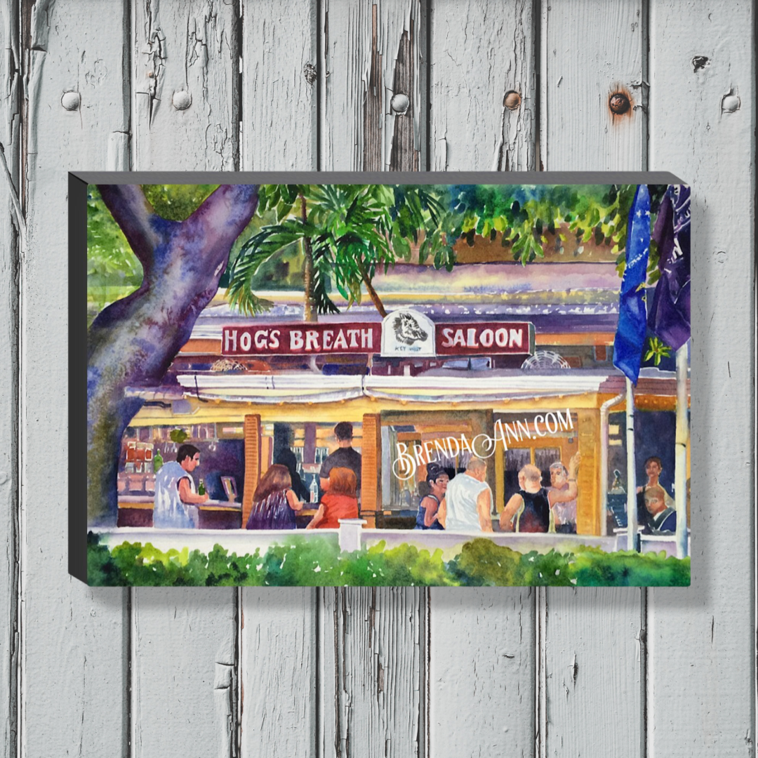 Key West Art - Hog's Breath Saloon Canvas Gallery Wrapped Print 