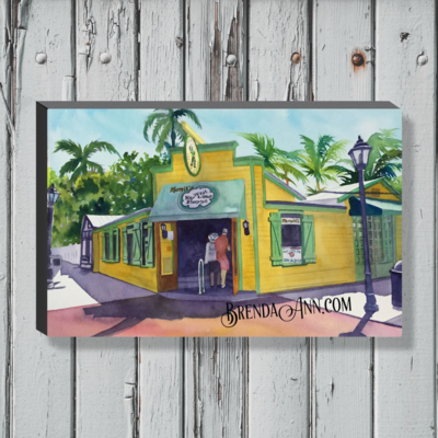 Kermit's Key West Lime Shoppe Watercolor Print - 1.25" Deep Canvas Gallery Wrapped Florida Keys Beach House Art Gift