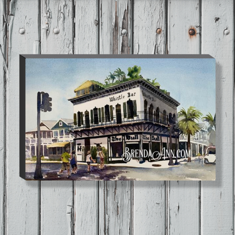Key West Art - The Bull and Whistle Bar Canvas Gallery Wrapped Print