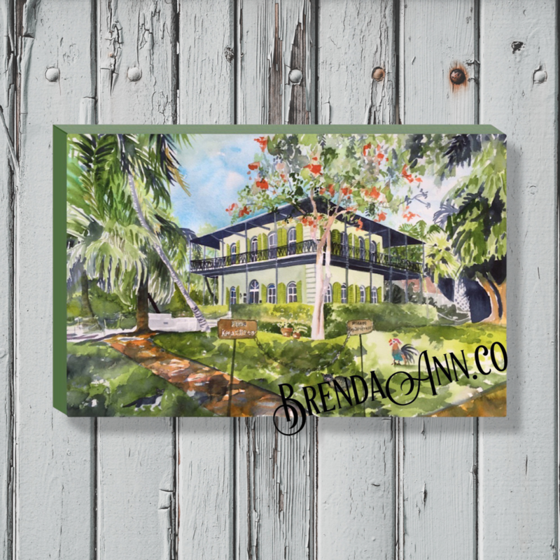 Key West Art - Hemingway Home & Museum Canvas Gallery Wrapped Print