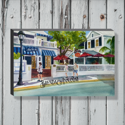 La Te Da Watercolor Print - 1.25" Deep Canvas Gallery Wrapped Key West Florida Keys Beach House Art Gift