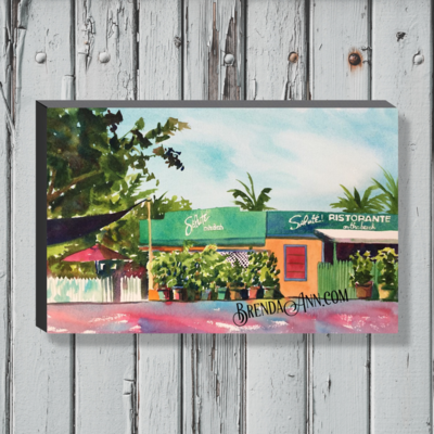 Salute! On the Beach Watercolor Print - 1.25" Deep Canvas Gallery Wrapped Key West Florida Keys Beach House Art Gift