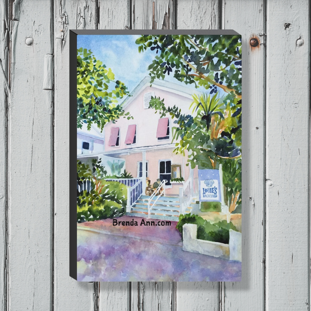 Key West Art - Louie's Backyard Restaurant Canvas Gallery Wrapped Print