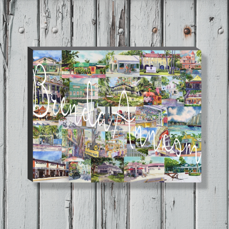 Key West Art - Key West Collage Canvas Gallery Wrapped Print