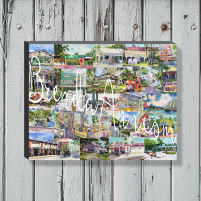 Key West Art - Collection Of  Key West Scenes - Canvas Gallery Wrapped Print