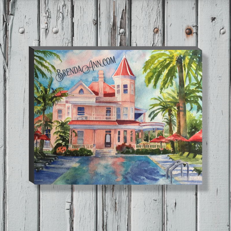 Key West Art - Southernmost House  Canvas Gallery Wrapped Print