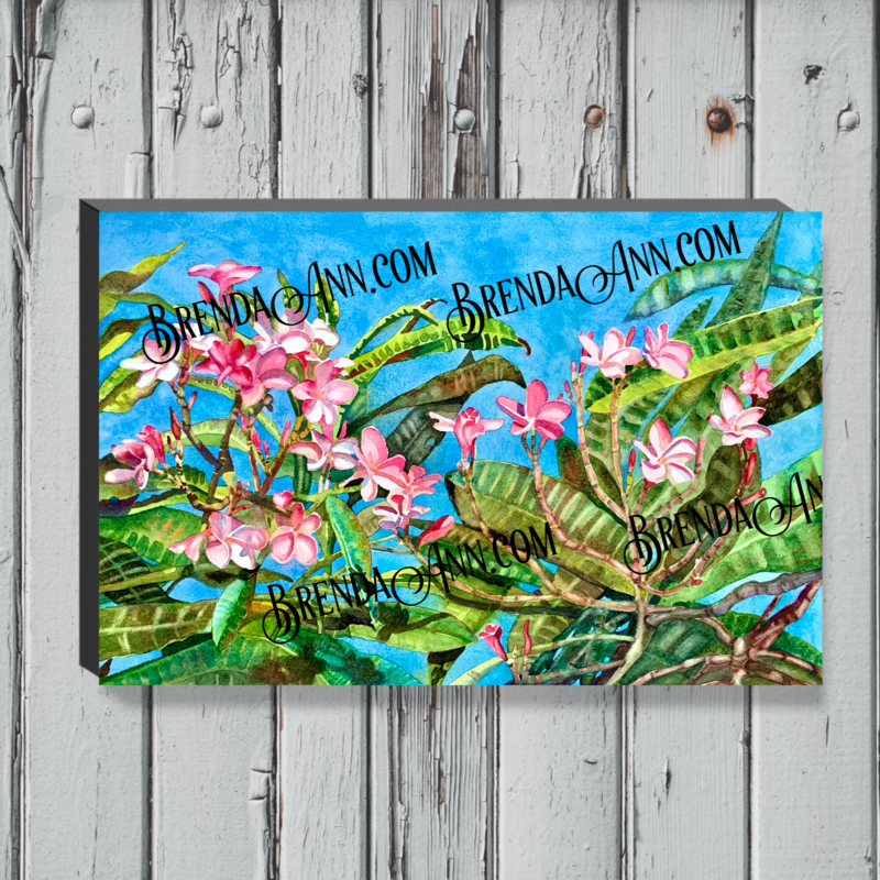 Tropical Flower Art - Pink Plumeria Canvas Gallery Wrapped Print