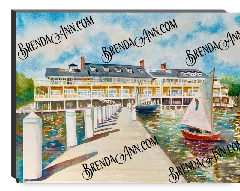 Bay Head NJ Art - Bay Head Yacht Club Canvas Gallery Wrapped Print