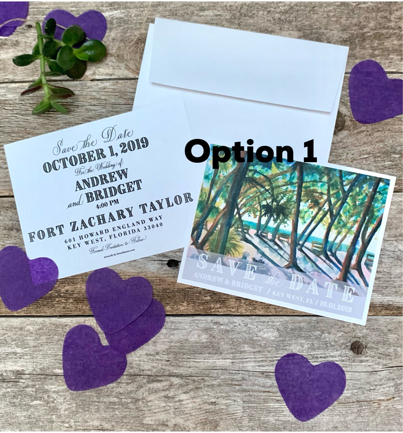 Fort Zachary Taylor Key West Watercolor Wedding Save the Date Cards