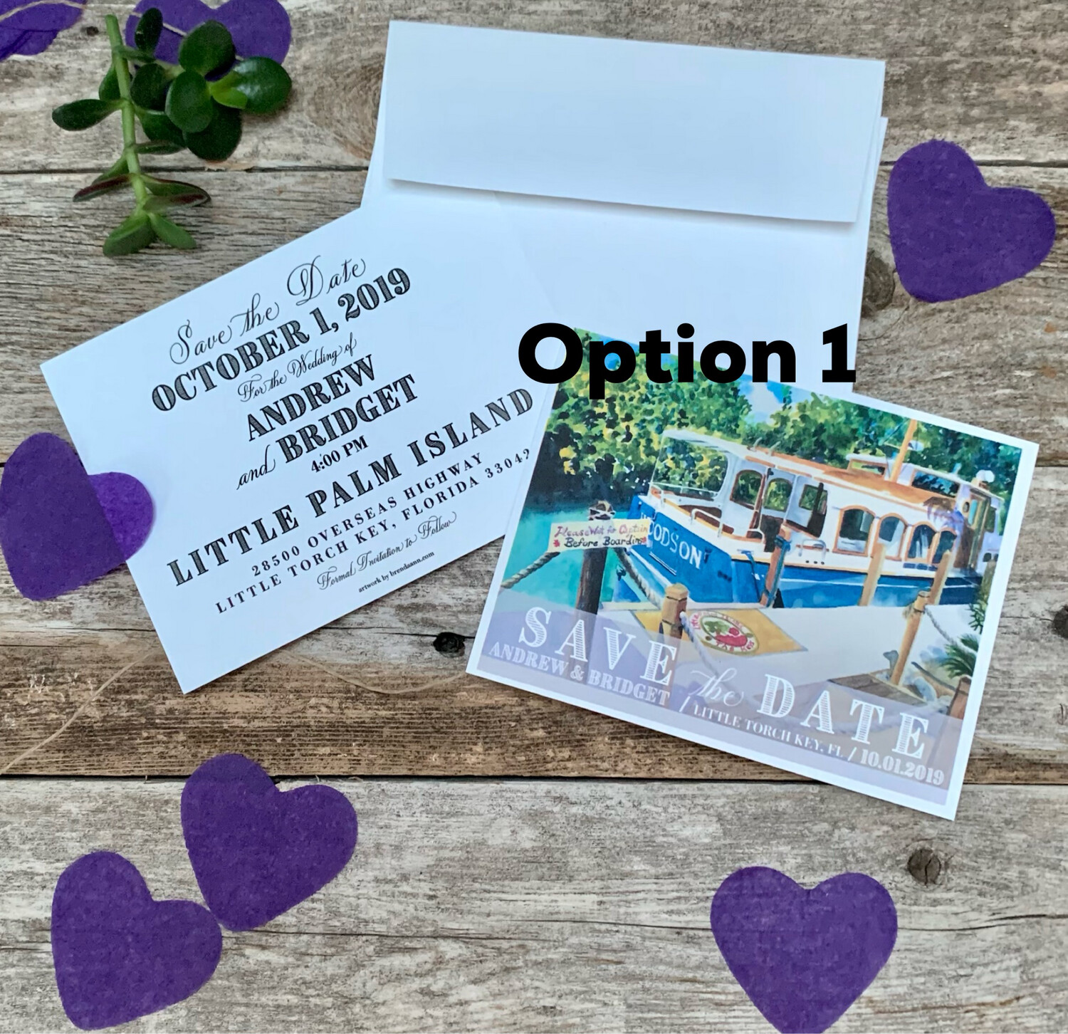 Little Palm Island Resort & Spa Little Torch Key FL Watercolor Wedding Save the Date Cards