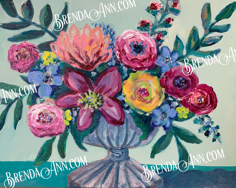 Flower Art - Fun and Fancy Vase Print