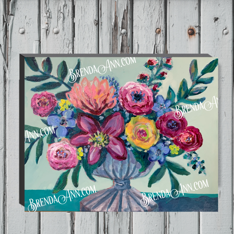 Flower Art - Fun and Fancy Vase Canvas Gallery Wrapped Print