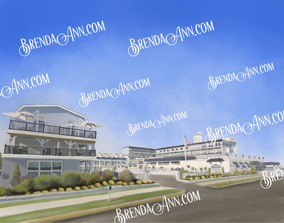 Cape May NJ Art - The Grand Hotel New Jersey Watercolor Print
