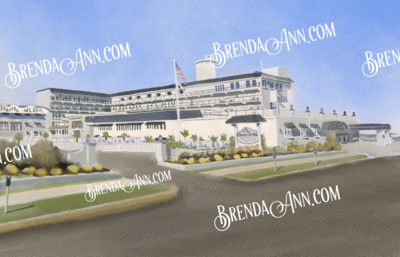 Cape May NJ Art - The Grand Hotel Watercolor Print