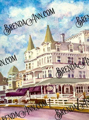 Cape May NJ Art - The Inn of Cape May Watercolor Print
