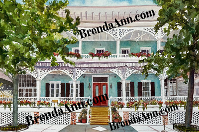 Cape May Art - The Virginia Hotel UNFRAMED ORIGINAL Watercolor Painting