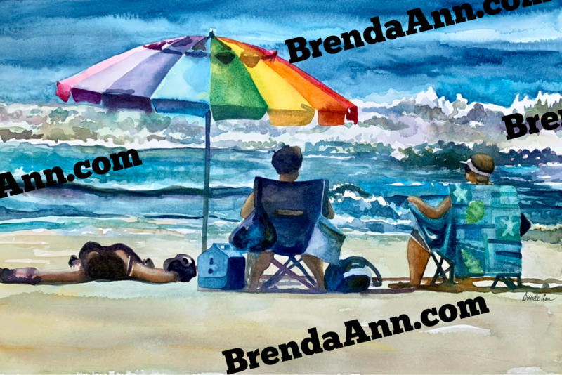 Stone Harbor Art - The Beach Ladies Watercolor Print