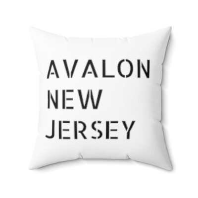 Avalon New Jersey 08202 NJ Zip Code 2-Sided Spun Polyester Square Pillow
