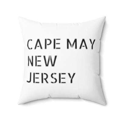 Cape May New Jersey 08204 NJ Zip Code 2-Sided Spun Polyester Square Pillow