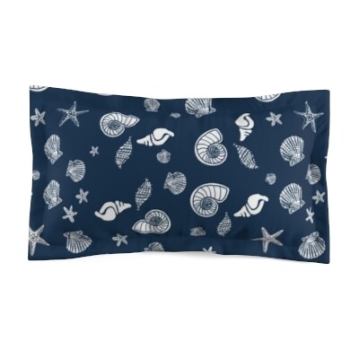 Starfish and Seashells Pillow Sham Cover (single sham, without pillow insert)