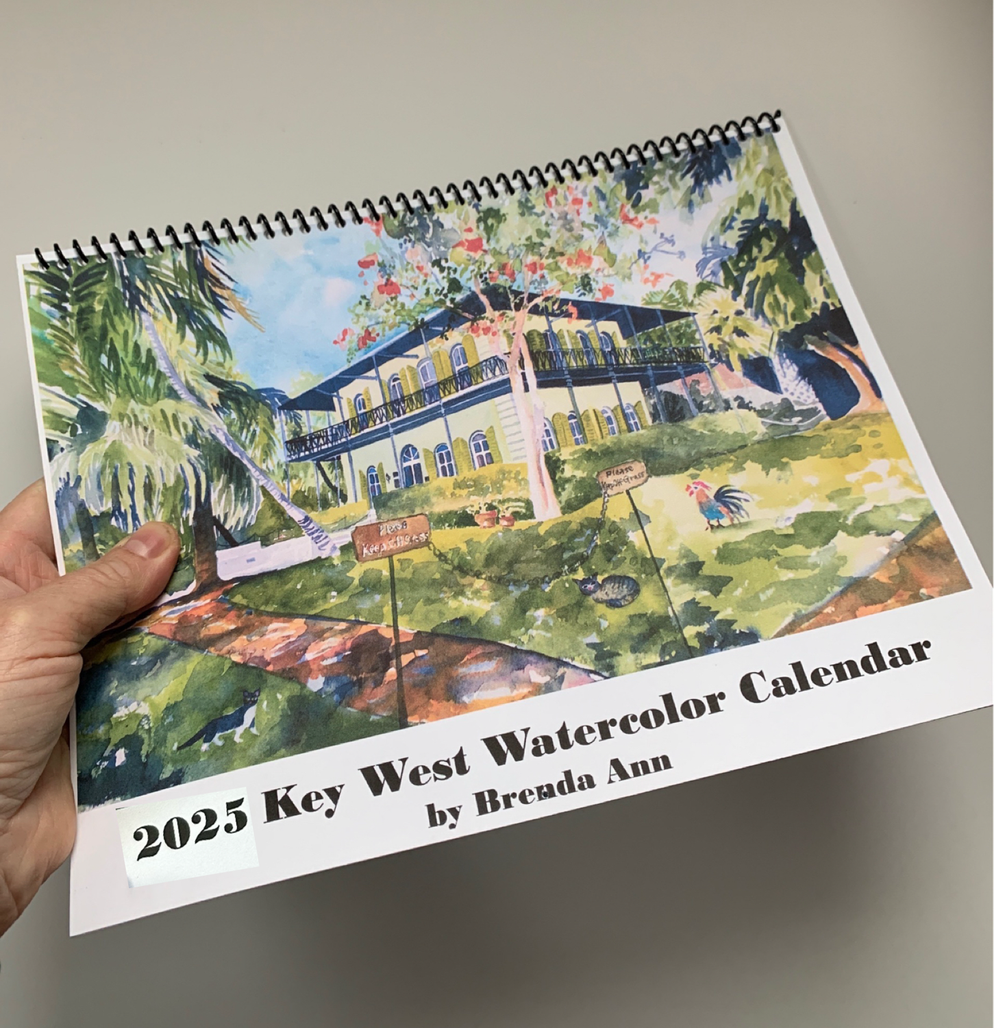 2025 Key West FLA Watercolor Wall Calendar - Escape to the Keys