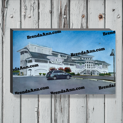 Sea Isle City NJ Art - Yacht Club of Sea Isle City Canvas Gallery Wrapped Print