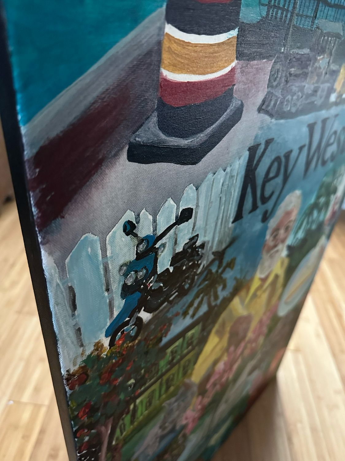 Key West Florida Canvas Art - ORIGINAL Acrylic Painting