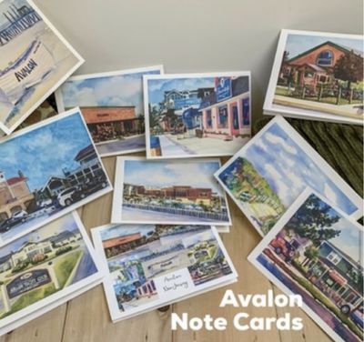 Avalon NJ Watercolor Note Cards - Set Of 10