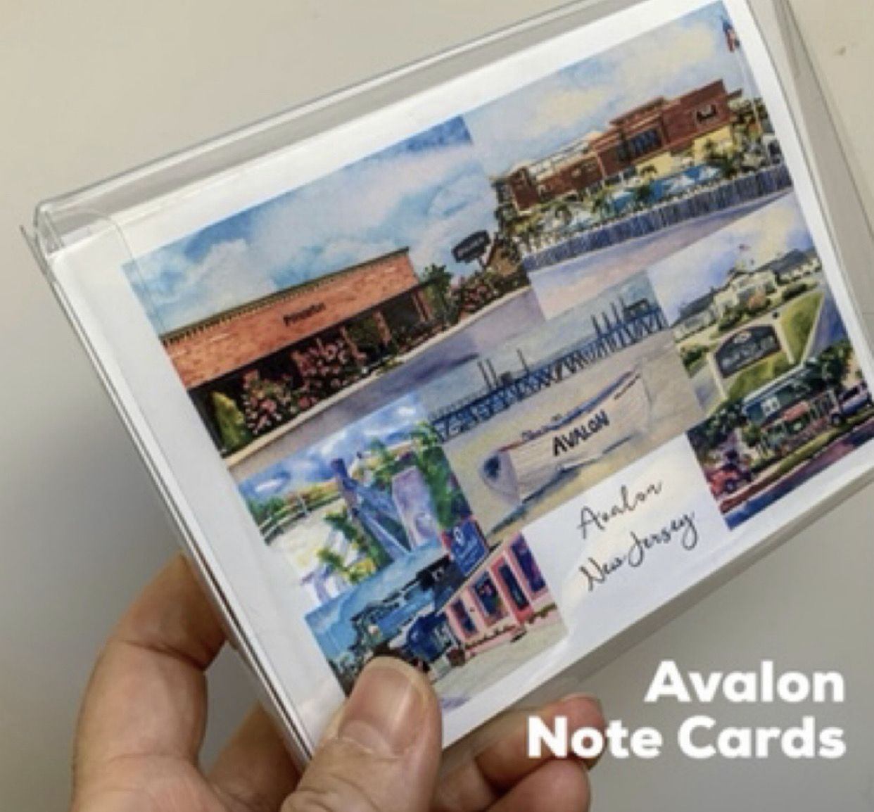 Avalon NJ Watercolor Note Cards - Set Of 10