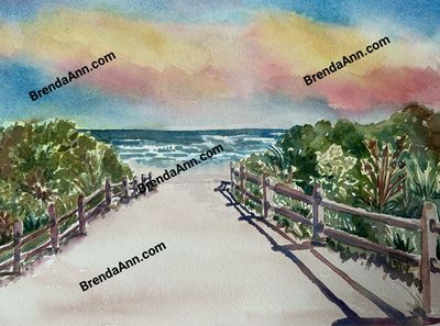 Stone Harbor Beach watercolor print 11x14 inches Stone Harbor NJ art