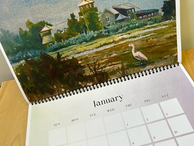 2026 Stone Harbor + Avalon NJ Watercolor Wall Calendar – Spiral Bound Coastal Art by Brenda Ann