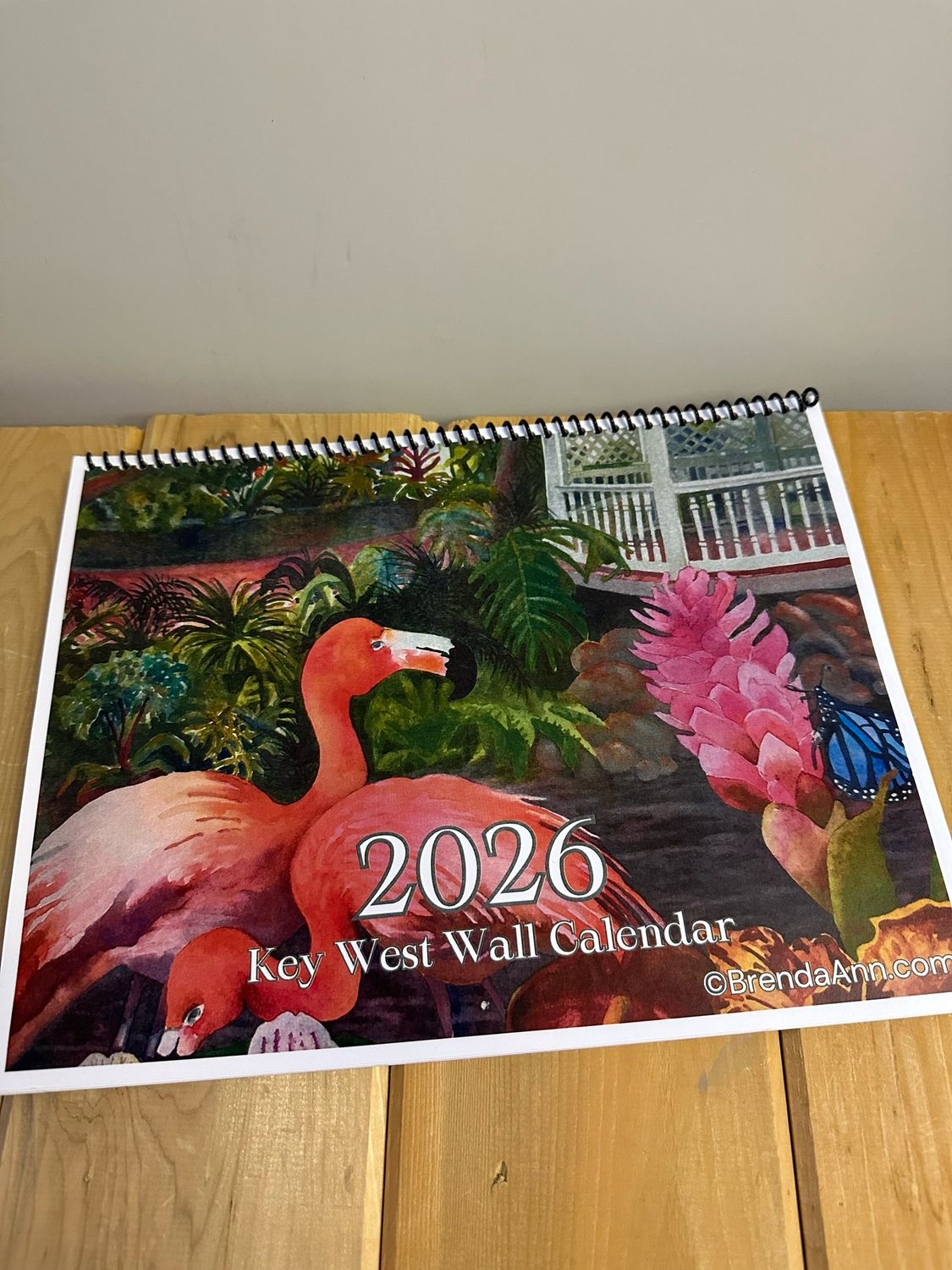 2026 Key West Watercolor Wall Calendar – Spiral Bound Coastal Art by Brenda Ann