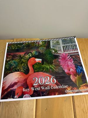 2026 Key West Watercolor Wall Calendar – Spiral Bound Coastal Art by Brenda Ann