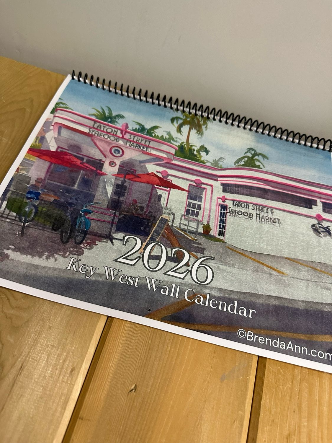 2026 Key West Watercolor Wall Calendar – Spiral Bound Coastal Art by Brenda Ann