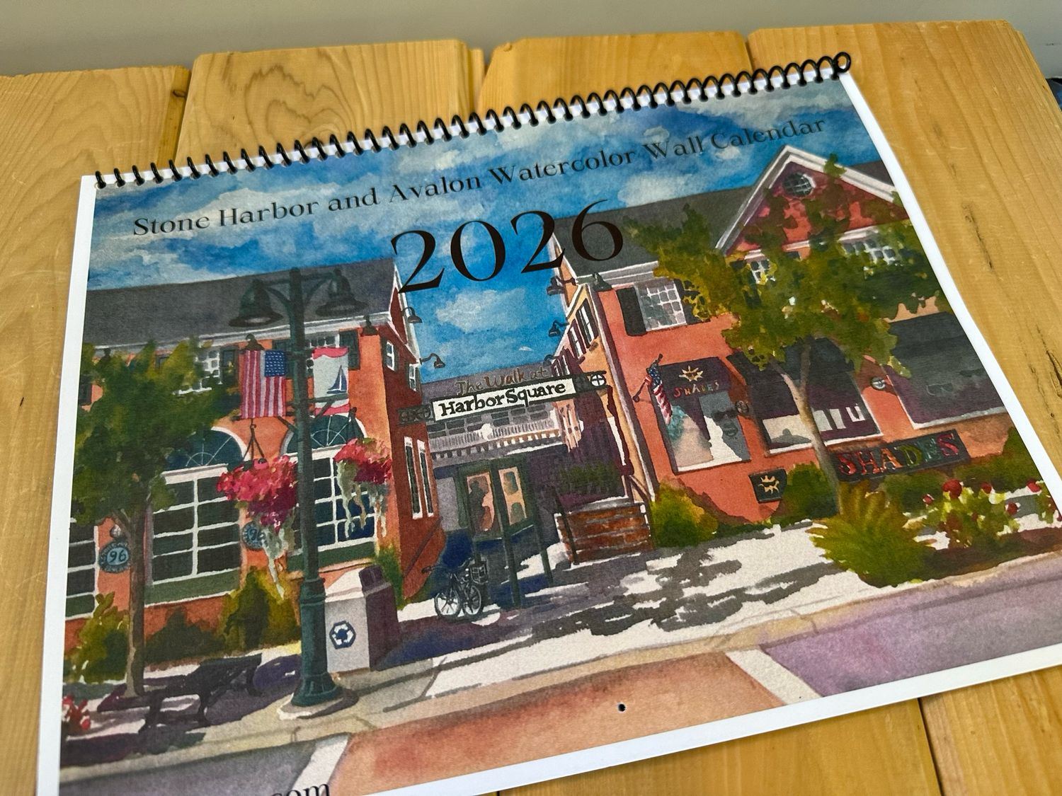2026 Stone Harbor + Avalon NJ Watercolor Wall Calendar – Spiral Bound Coastal Art by Brenda Ann