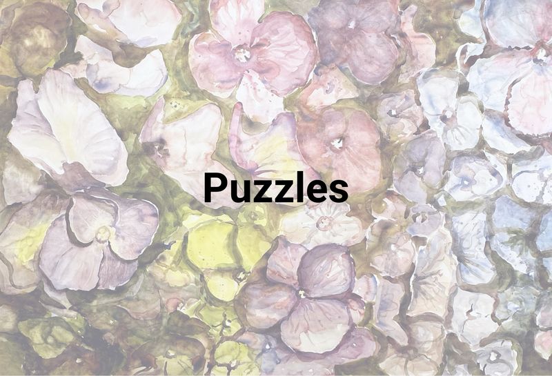 watercolor puzzle of pink plumeria in the florida keys